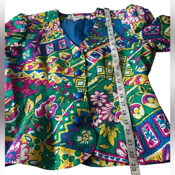 Vintage Anne Crimmins for Umi Collections Silk Blazer Size 8 Floral Rare! - Picture 4 of 11